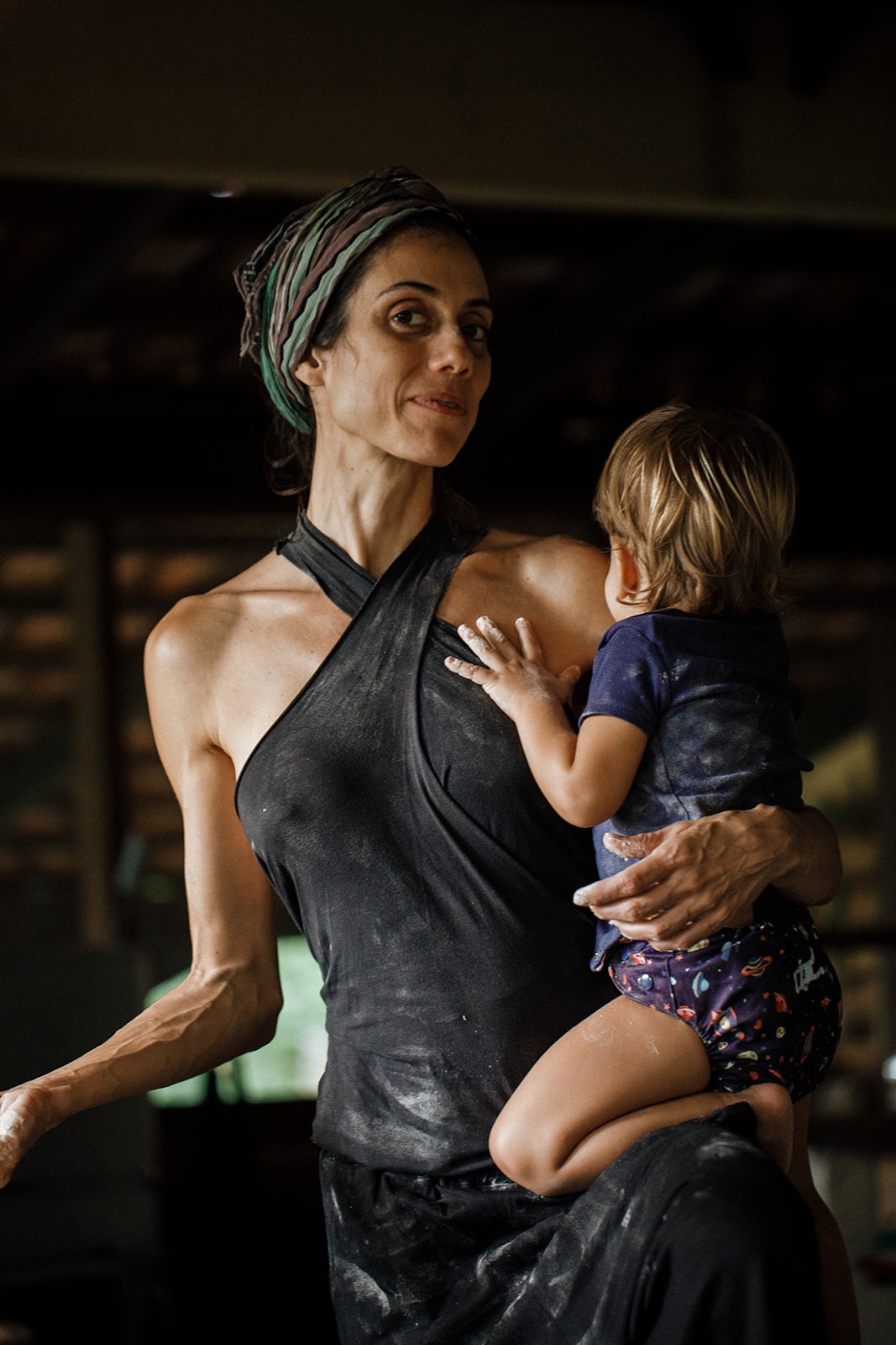 Fabiana Avellar com seu filho Francisco